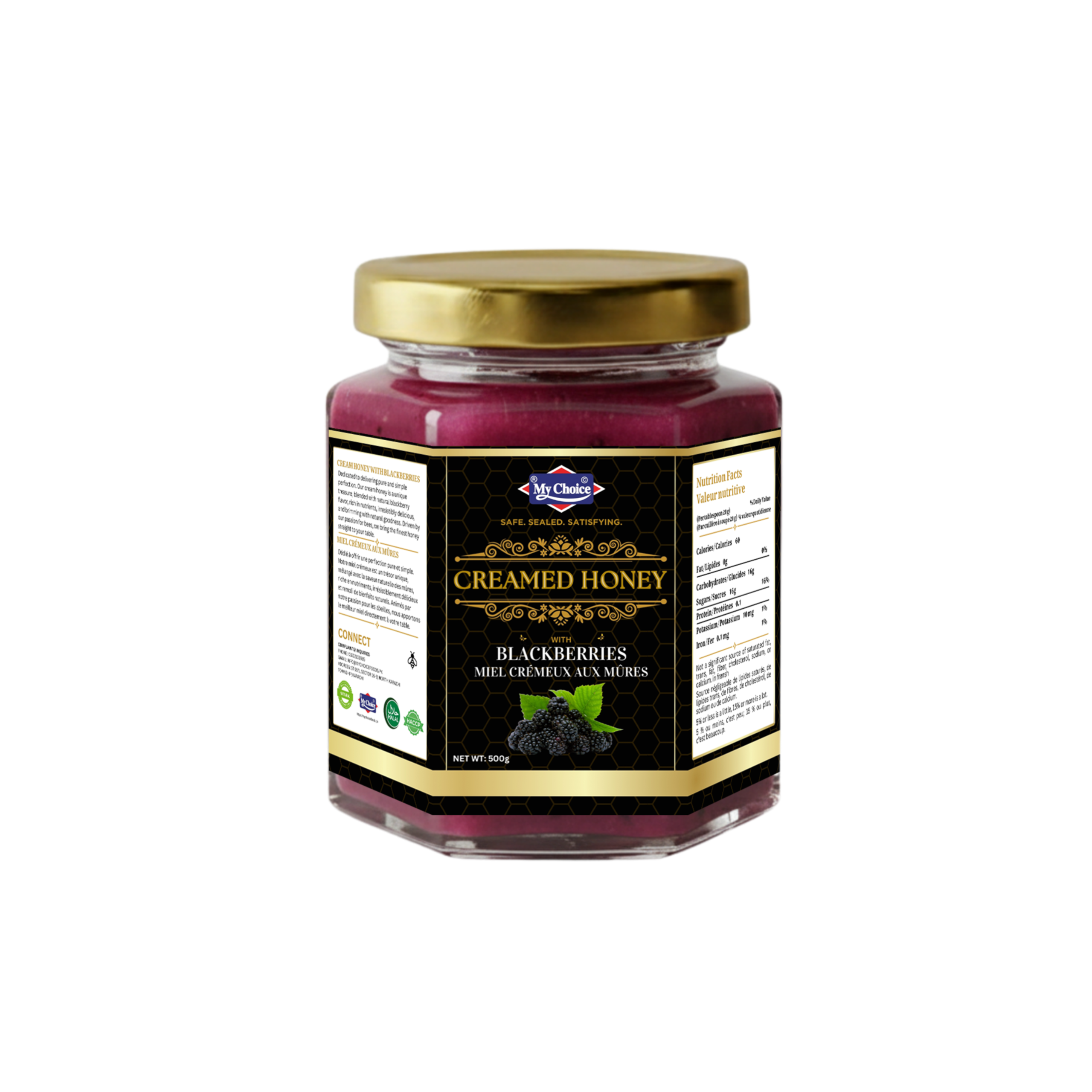11 My Choice Creamed Honey with Blackberry, Pure & Natural, 500g - Image 1